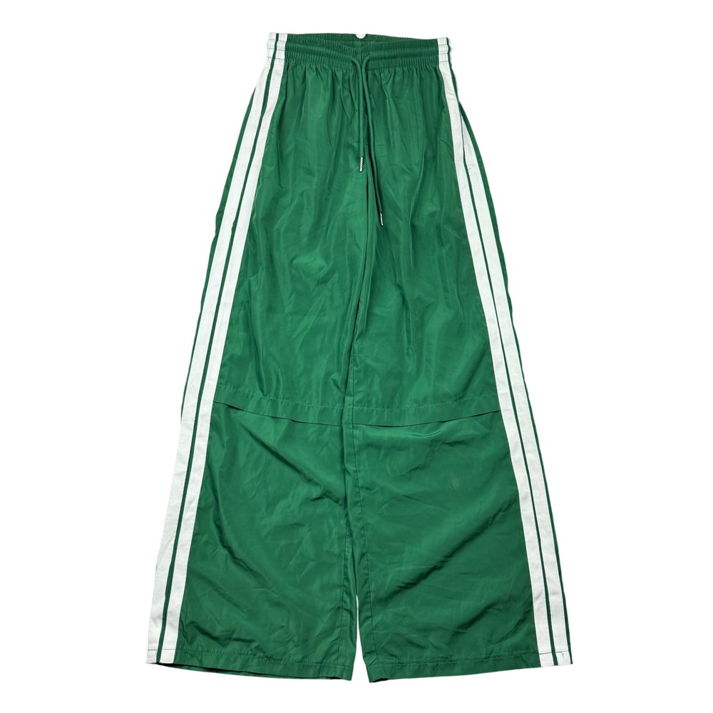 Edikted Green Wide Leg Track Pants White Side Stripe Women XS Sporty Streetwear